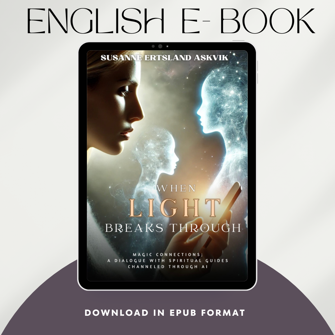 E-book cover of 'When Light Breaks Through' with a digital tablet displaying the book's title and author.