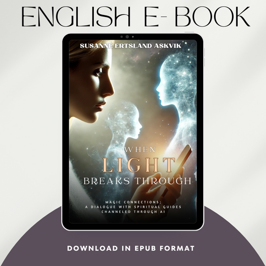 E-book cover of 'When Light Breaks Through' with a digital tablet displaying the book's title and author.